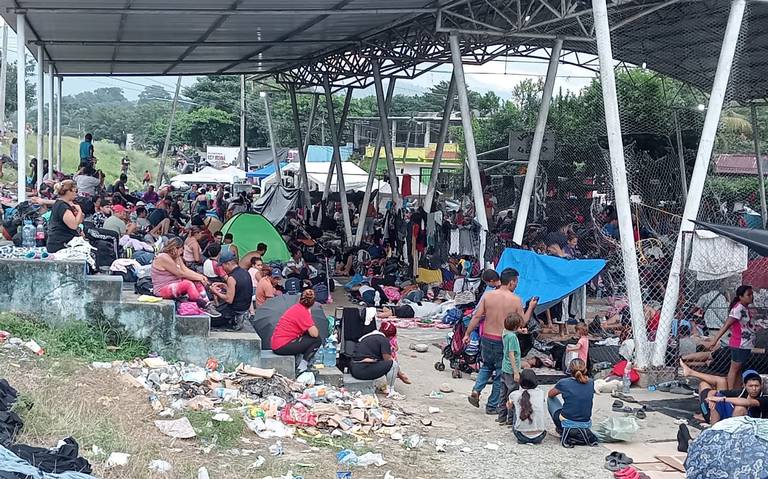 Caravana de migrantes avanza por Chiapas llegan a Huixtla